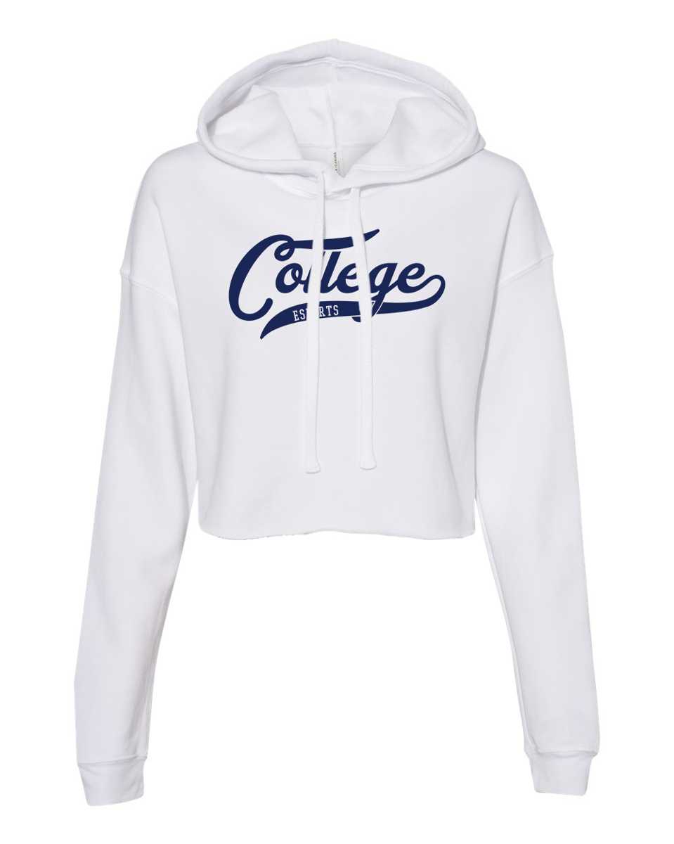 College Esports Script Crop Hoodie