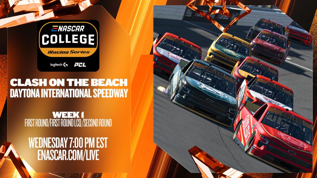 2025-26 eNASCAR College iRacing Series | Clash on the Beach | Week 1 Tournament Preview
