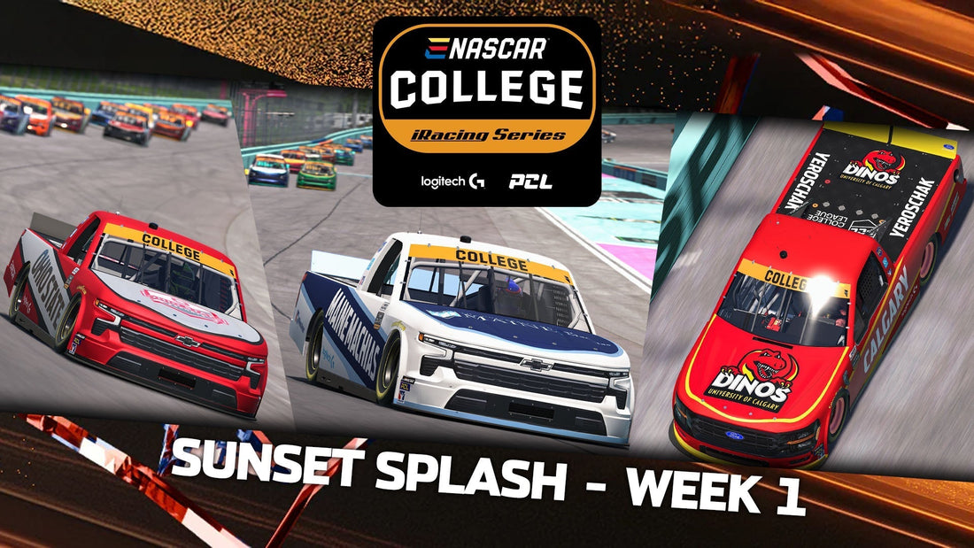2025-26 eNASCAR College iRacing Series | Sunset Splash | Tournament 6, Week 1 Recap