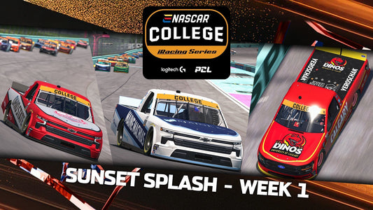 2025-26 eNASCAR College iRacing Series | Sunset Splash | Tournament 6, Week 1 Recap