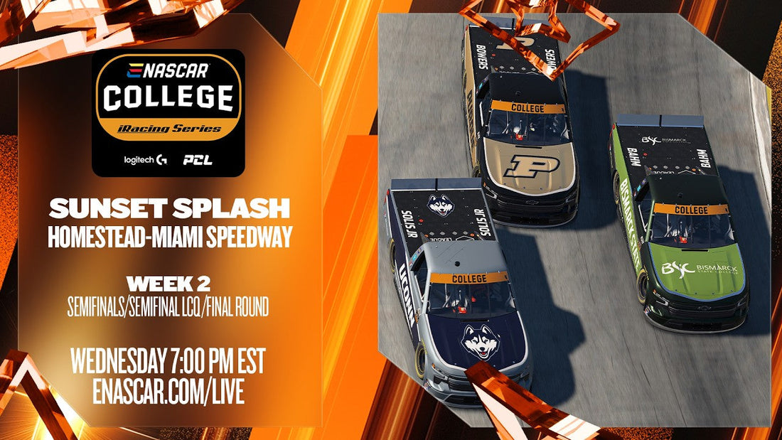 2025-26 eNASCAR College iRacing Series | Sunset Splash | Week 2 Tournament Preview