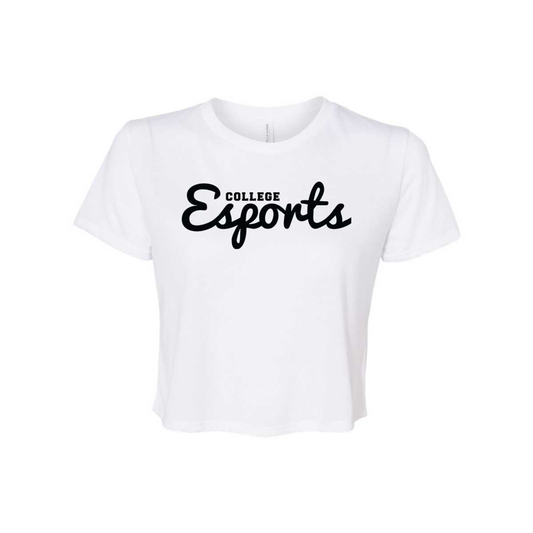 College Esports Vintage Script Ladies Crop Tee